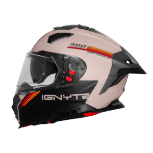 IGNYTE IGN-16 ISS DOT Quantumm Glossy Warm Grey Red Orange Full Face Helmet with Pinlock visor