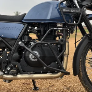 Moto Torque Guardian Crash Guard installed on Royal Enfield Himalayan adventure motorcycle