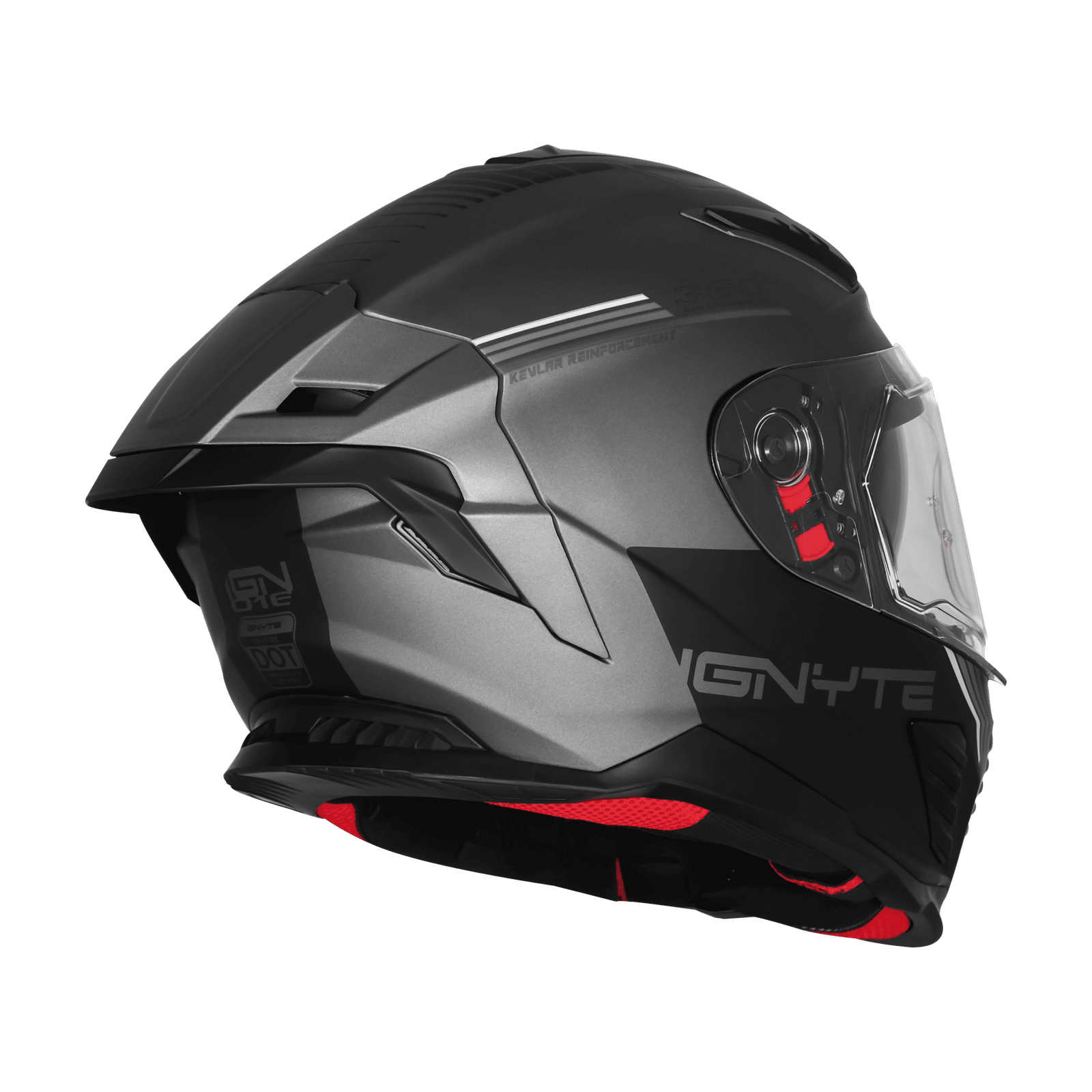 IGNYTE IGN-16 ISS DOT Quantumm Glossy Grey White Full Face Helmet with Pinlock Visor