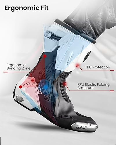 ILM BRC1 CE certified motorcycle racing boots with TPU protection and ventilation system