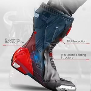 ILM BRC1 red motorcycle racing boots with CE protection and TPU armor