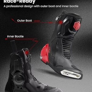 ILM BRC1 red motorcycle racing boots with CE protection and TPU armor