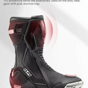 ILM BRC1 Black Motorcycle Racing Boots with TPU protection and dual-layer safety design