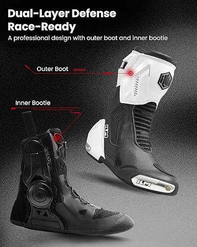 ILM BRC1 CE certified motorcycle racing boots with TPU protection and ventilation system