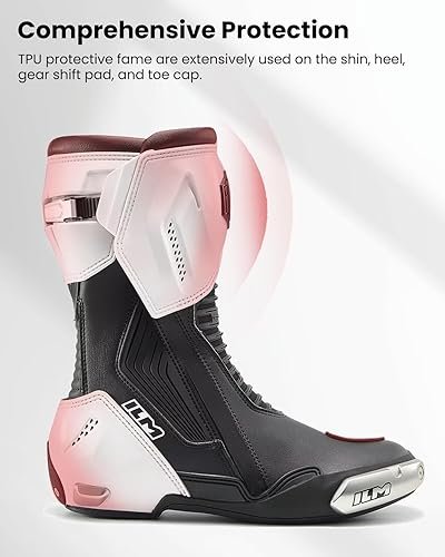 ILM BRC1 CE certified motorcycle racing boots with TPU protection and ventilation system