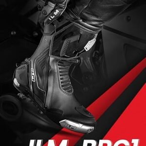 ILM BRC1 Black Motorcycle Racing Boots with TPU protection and dual-layer safety design