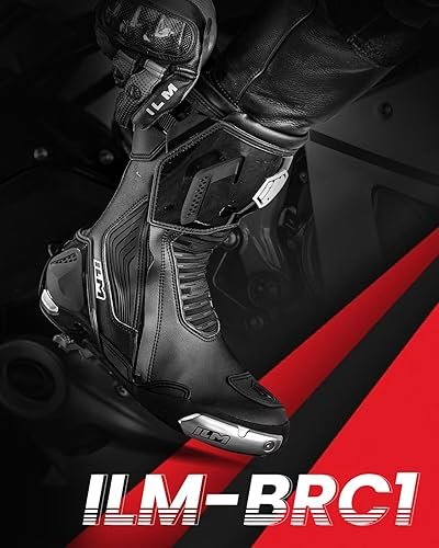 ILM BRC1 Black Motorcycle Racing Boots with TPU protection and dual-layer safety design