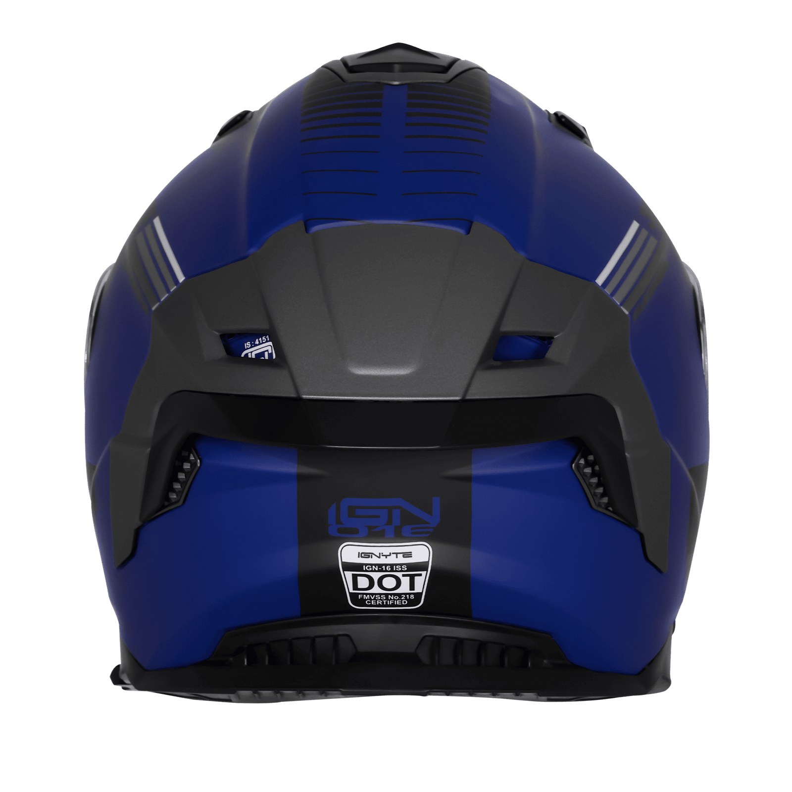 IGNYTE IGN-16 ISS DOT Quantumm Matt Navy Blue with White Grey Full Face Helmet