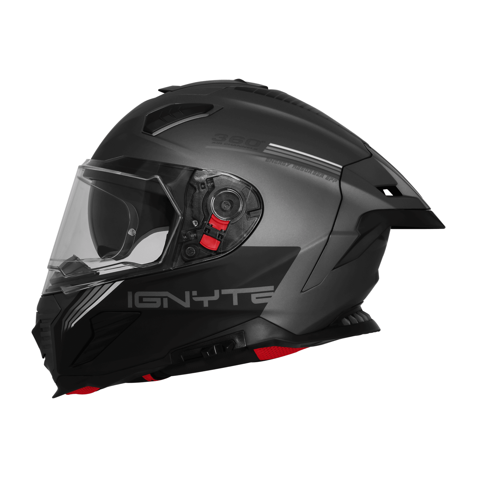 IGNYTE IGN-16 ISS DOT Quantumm Glossy Grey White Full Face Helmet with Pinlock Visor