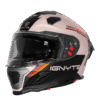 IGNYTE IGN-16 ISS DOT Quantumm Matt Warm Grey Red Orange Full Face Helmet with Sun Visor and Pinlock Lens