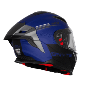 IGNYTE IGN-16 ISS DOT Quantumm Matt Navy Blue with White Grey Full Face Helmet