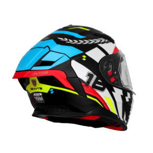 IGNYTE IGN-16 ISS DOT ISI Matt Black White Blue Full Face Helmet with Pinlock Visor