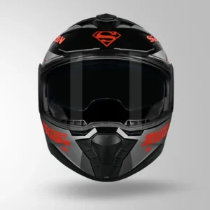 Studds Trooper Superman Edition Helmet Black and Red Flip Up Helmet with Superman Graphics