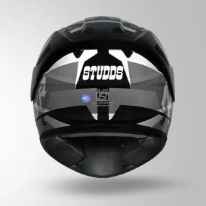 Studds Raider D2 Brook Decor Helmet Black Grey ISI Certified Full Face Helmet