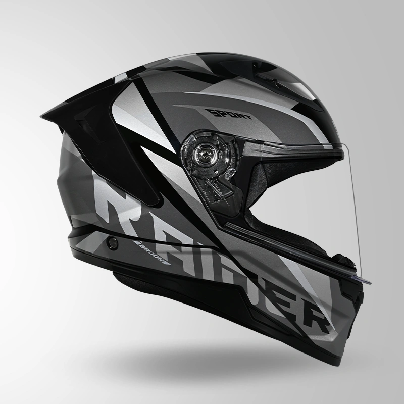 Studds Raider D2 Brook Decor Helmet Black Grey ISI Certified Full Face Helmet