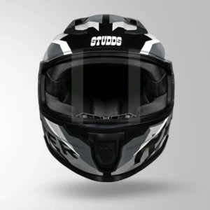 Studds Raider D2 Brook Decor Helmet Black and White ISI Certified Riding Helmet