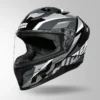 Studds Raider D2 Brook Decor Helmet Black and White ISI Certified Riding Helmet