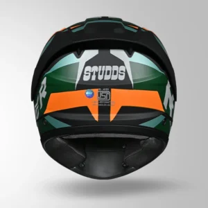 Studds Raider D2 Brook Decor Matt Black Green ISI Certified Full Face Helmet