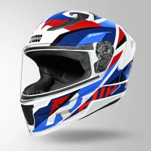 STUDDS Raider D2 Brook Decor Helmet White Blue ISI certified full face helmet for motorcycle riders