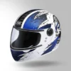 Studds Chrome D3 Decor Full Face Helmet White and Blue for bike riders