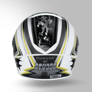 Studds Chrome D1 Decor Full Face Helmet White and Grey for city riding
