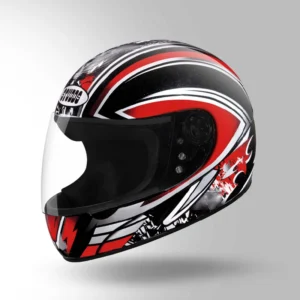 Studds Chrome D1 Decor Full Face Helmet Black Red for Motorcycle Riders