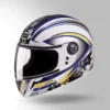 Studds Chrome D1 Decor Full Face Helmet White Blue for Motorcycle Riding