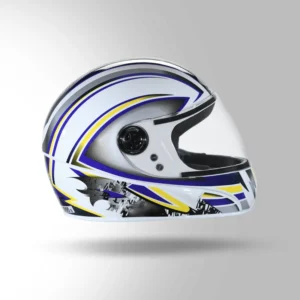 Studds Chrome D1 Decor Full Face Helmet White Blue for Motorcycle Riding