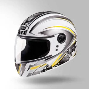Studds Chrome D1 Decor Full Face Helmet White and Grey for city riding