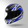 Studds Chrome D2 Decor Full Face Helmet Black and Blue for motorcycle riding