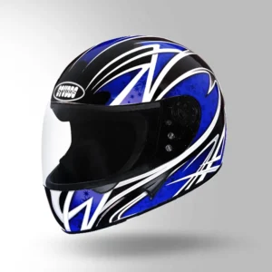 Studds Chrome D2 Decor Full Face Helmet Black and Blue for motorcycle riding