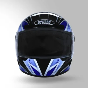 Studds Chrome D2 Decor Full Face Helmet Black and Blue for motorcycle riding