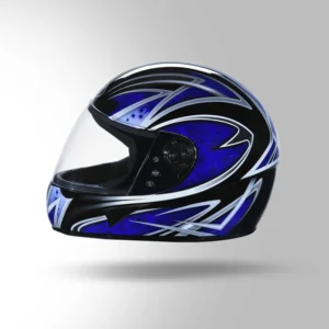 Studds Chrome D2 Decor Full Face Helmet Black and Blue for motorcycle riding