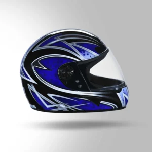 Studds Chrome D2 Decor Full Face Helmet Black and Blue for motorcycle riding