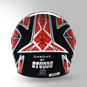 Studds Chrome D2 Decor Full Face Helmet Black and Red for motorcycle riding