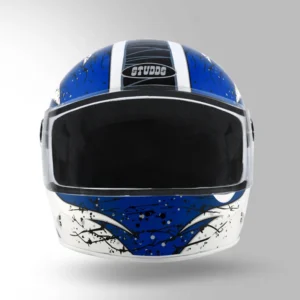 Studds Chrome D3 Decor Full Face Helmet White and Blue for bike riders
