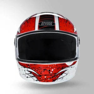 Studds Chrome D3 Decor Full Face Helmet White Red for Motorcycle Riding