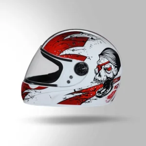 Studds Chrome D3 Decor Full Face Helmet White Red for Motorcycle Riding