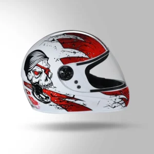 Studds Chrome D3 Decor Full Face Helmet White Red for Motorcycle Riding
