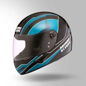 Studds Chrome D4 Decor Full Face Helmet Black and Blue for Motorcycle Riding