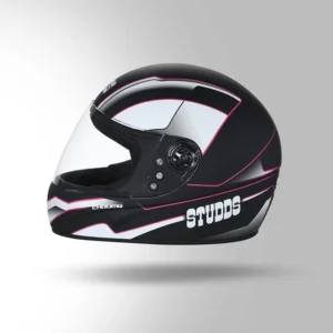 Studds Chrome D4 Decor Full Face Helmet Matt Black Pink for city riding