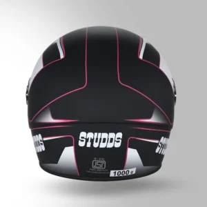 Studds Chrome D4 Decor Full Face Helmet Matt Black Pink for city riding