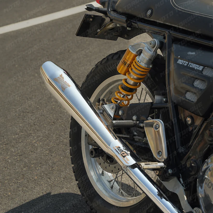 Moto Torque Bolt Pro Polish Performance Exhaust for Royal Enfield Interceptor 650 and GT 650