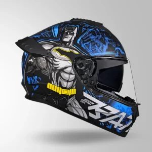 STUDDS Drifter Batman Edition Matt Black Blue Full Face Helmet