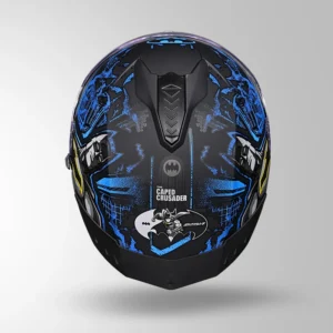 STUDDS Drifter Batman Edition Matt Black Blue Full Face Helmet