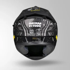 STUDDS Drifter Batman Edition Full Face Helmet Matt Black Yellow Grey
