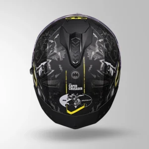 STUDDS Drifter Batman Edition Full Face Helmet Matt Black Yellow Grey