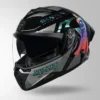 Studds Trooper Superman Edition Helmet Black Chameleon Blue flip up motorcycle helmet