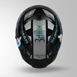 Studds Trooper Superman Edition Helmet Black Chameleon Blue flip up motorcycle helmet