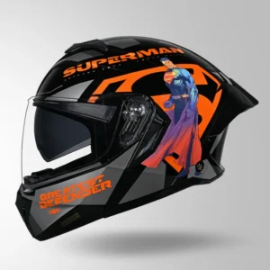 Studds Trooper Superman Edition Flip Up Helmet Black Orange